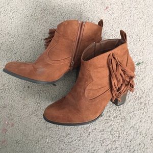 Brown Tassel Booties from Charlotte Russe